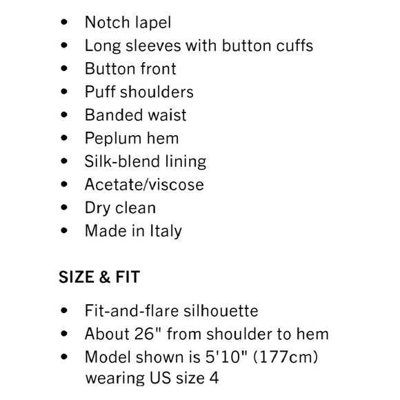 MICHAEL KORS 2-piece Puff Shoulder Ruffled Peplum Blazer & Pencil Skirt Set - Picture 3 of 14